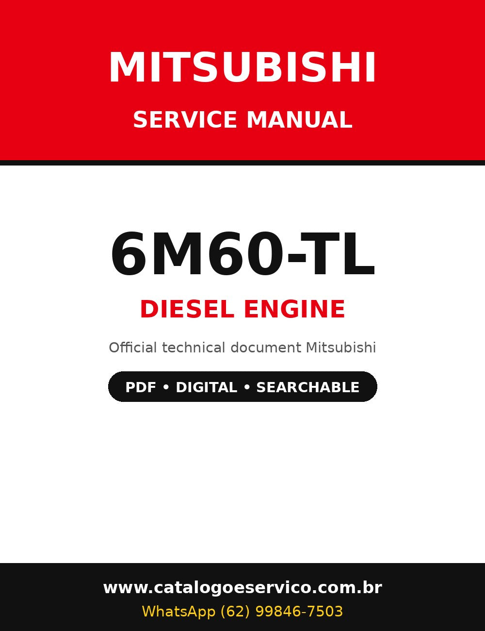 Manual de Serviço Mitsubishi 6M60-TL - Motor Diesel (Inglês)