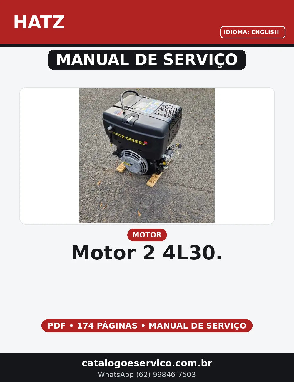 MANUAL DE SERVIÇO MOTOR 2-4L30.HATZ — capa do manual de serviço