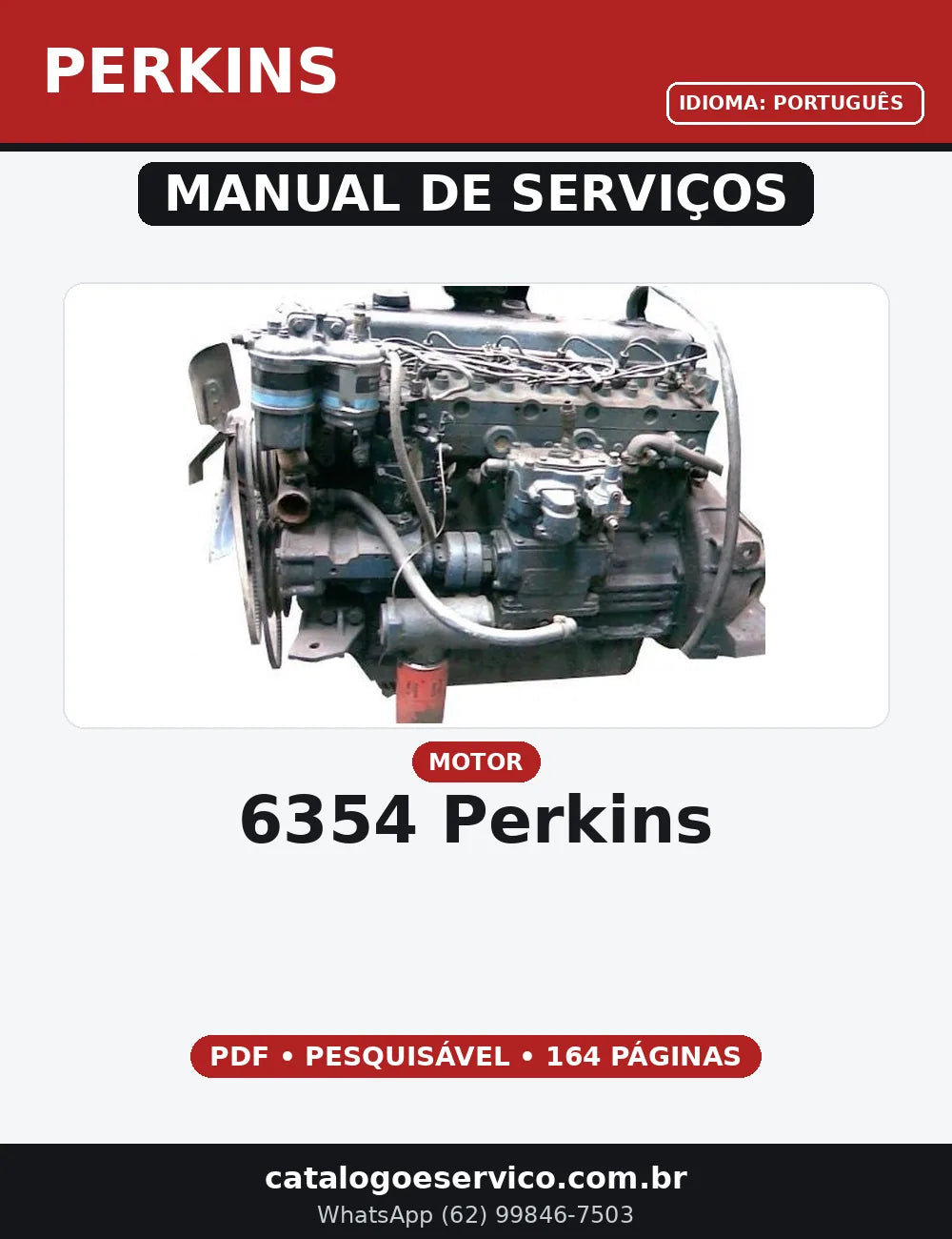 MANUAL DE SERVIÇO MOTOR 6354 PERKINS — capa do manual de serviço