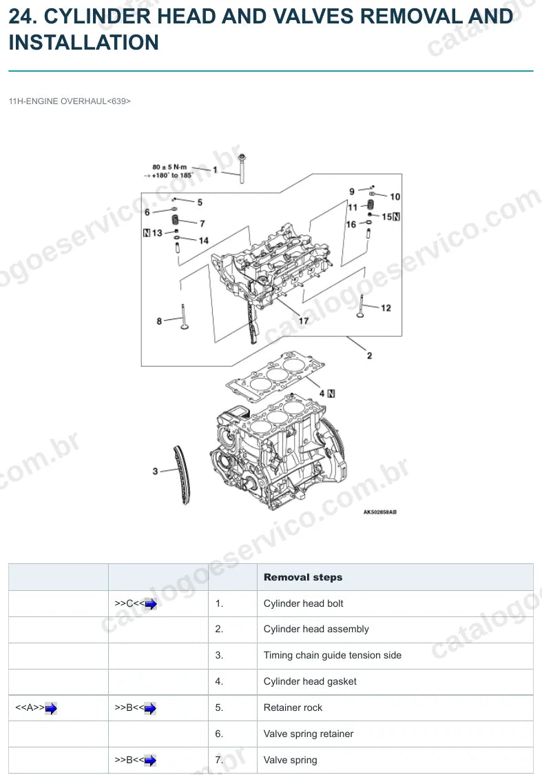 Página ilustrada do manual de serviço do motor 639 1.5 Diesel 12V (Mitsubishi Colt) — figura 3