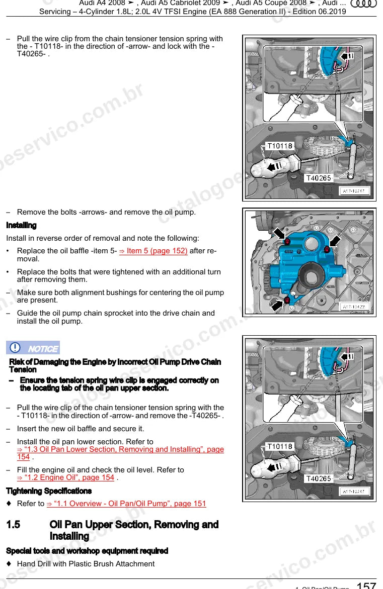 Página ilustrada do manual de serviço do motor 1.8 e 2.0 TFSI EA888 Geração II (CABB) — Audi A4, A5 Coupé e A5 Cabriolet — figura 4