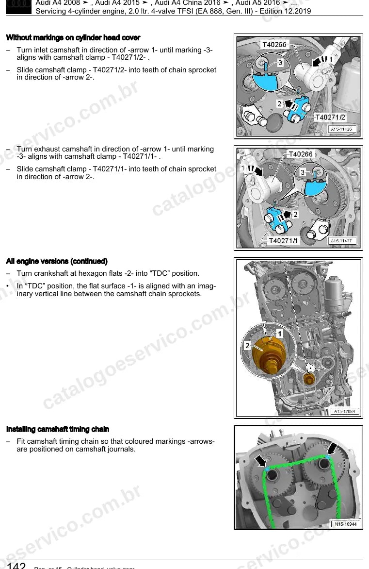 Página ilustrada do manual de serviço do motor 2.0 TFSI EA888 Geração III (CYMC) — Audi A4 e A5 — figura 4