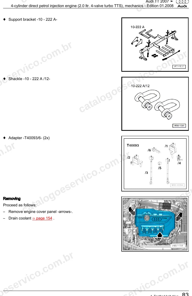 Página ilustrada do manual de serviço do motor 2.0 TFSI TTS (CDLA) — Audi TT — figura 2