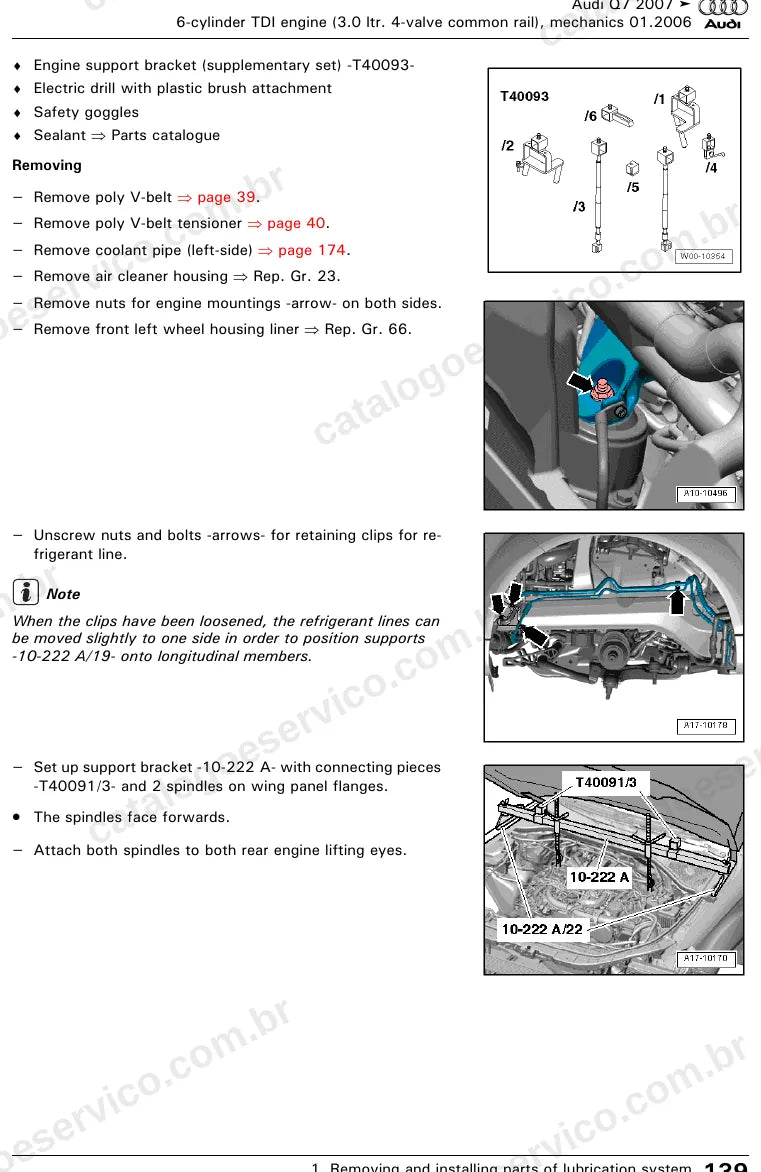 Página ilustrada do manual de serviço do motor 3.0 V6 TDI (BUN) — Audi Q7 — figura 1