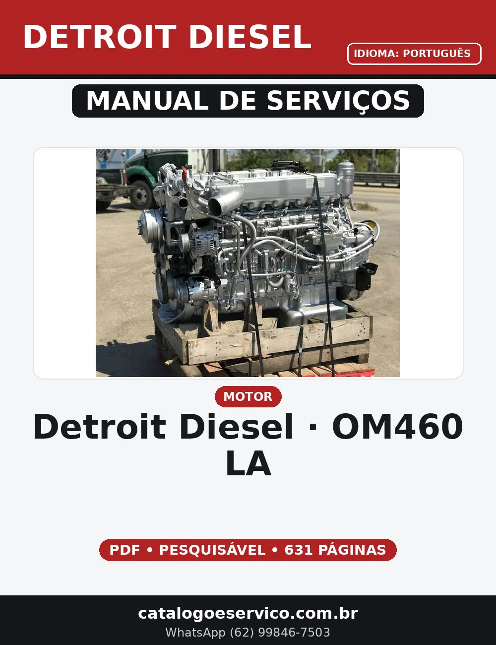 MANUAL DE SERVIÇO MOTOR DETROIT DIESEL - OM460 LA — capa do manual de serviço