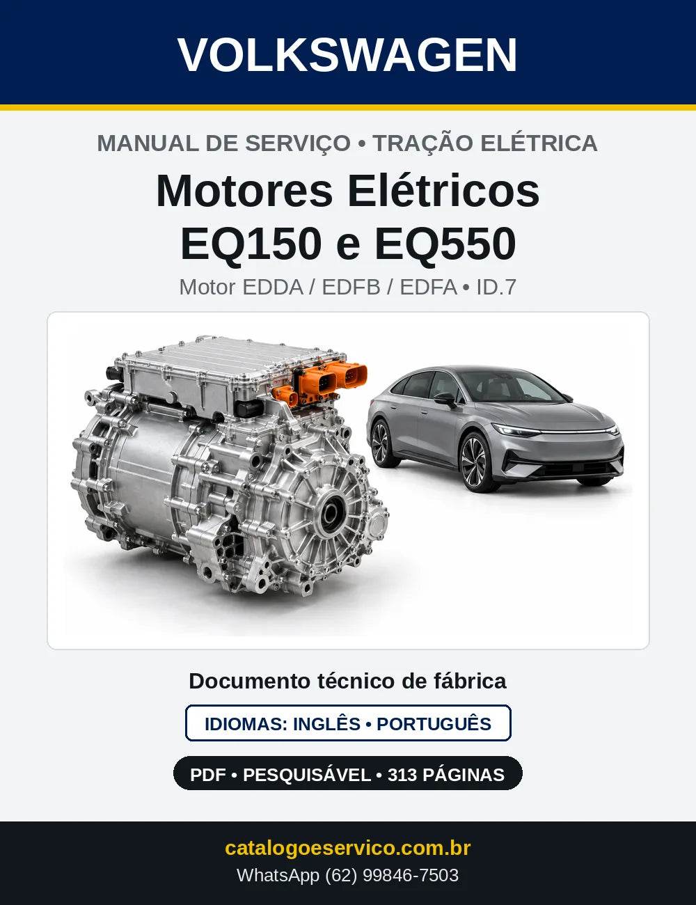 Capa do manual de serviço do motor Motores Elétricos EQ150 e EQ550 (EDDA) — ID.7 em PDF