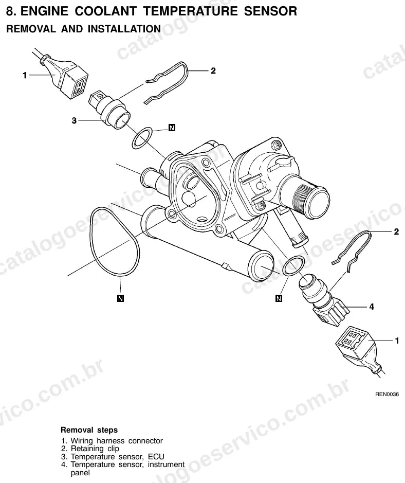 Página ilustrada do manual de serviço do motor F8QT 1.9 Diesel 8V (Mitsubishi Carisma) — figura 2