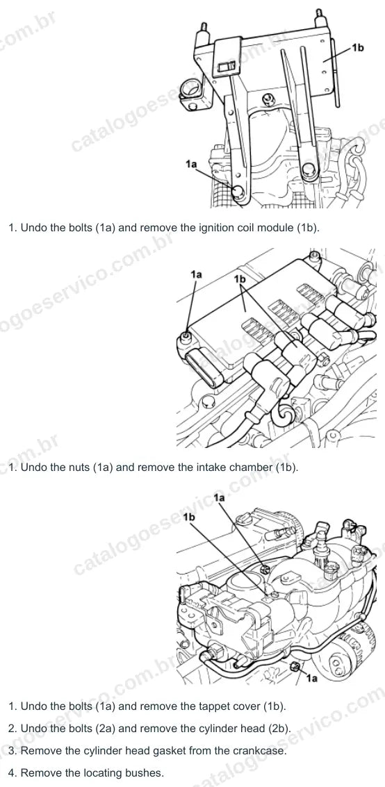 Página ilustrada do manual de serviço do motor Fiat 500 1.2 8V — figura 1