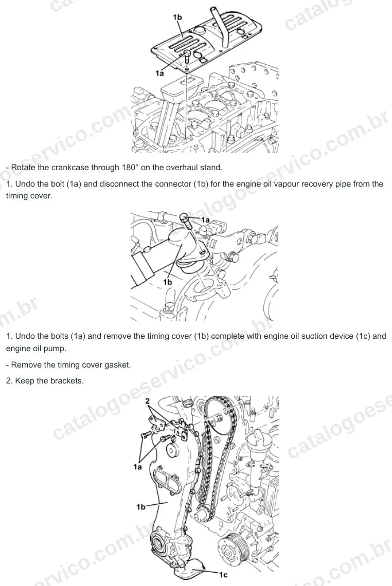 Página ilustrada do manual de serviço do motor Fiat 500 1.3 Multijet — figura 2