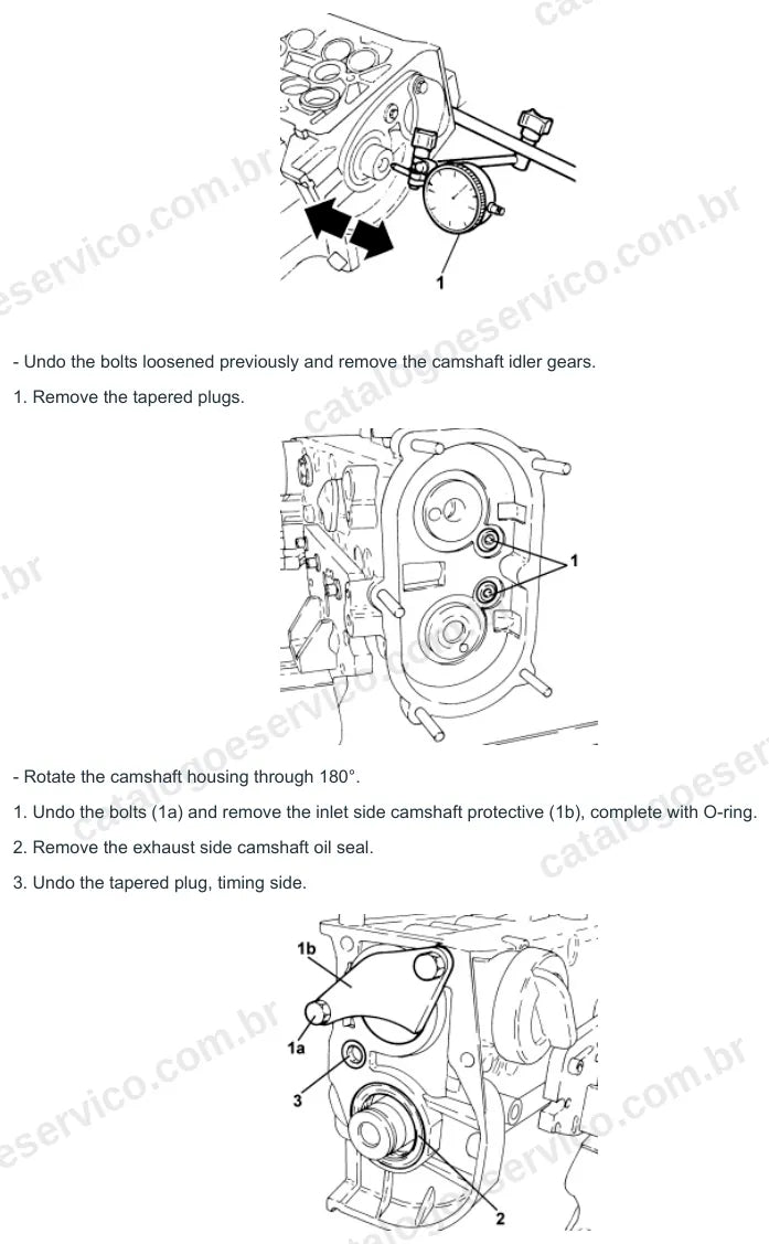 Página ilustrada do manual de serviço do motor Fiat Bravo 1.4 16V — figura 1