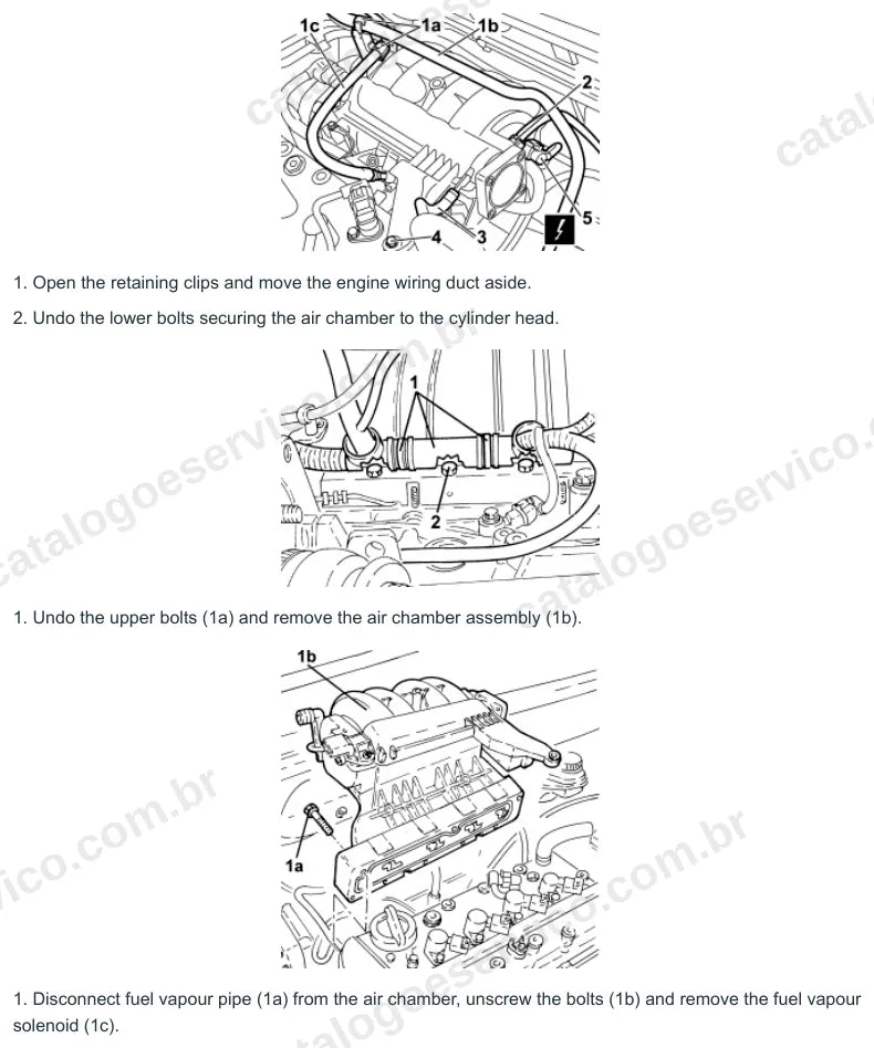 Página ilustrada do manual de serviço do motor Fiat Bravo 1.4 16V — figura 4