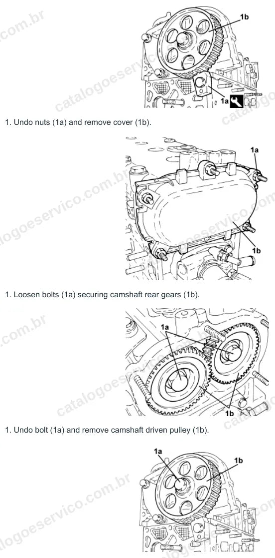 Página ilustrada do manual de serviço do motor Fiat Bravo 1.4 16V T-Jet — figura 1