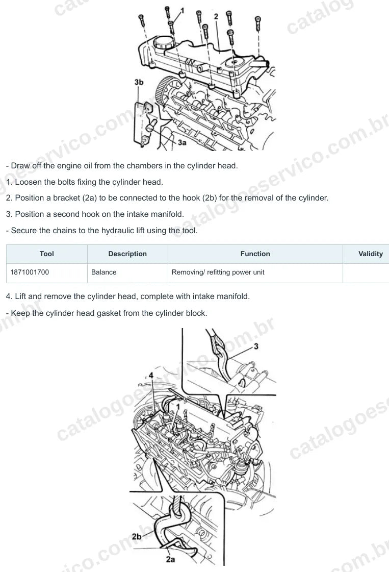 Página ilustrada do manual de serviço do motor Fiat Bravo 1.9 JTD 8V — figura 2