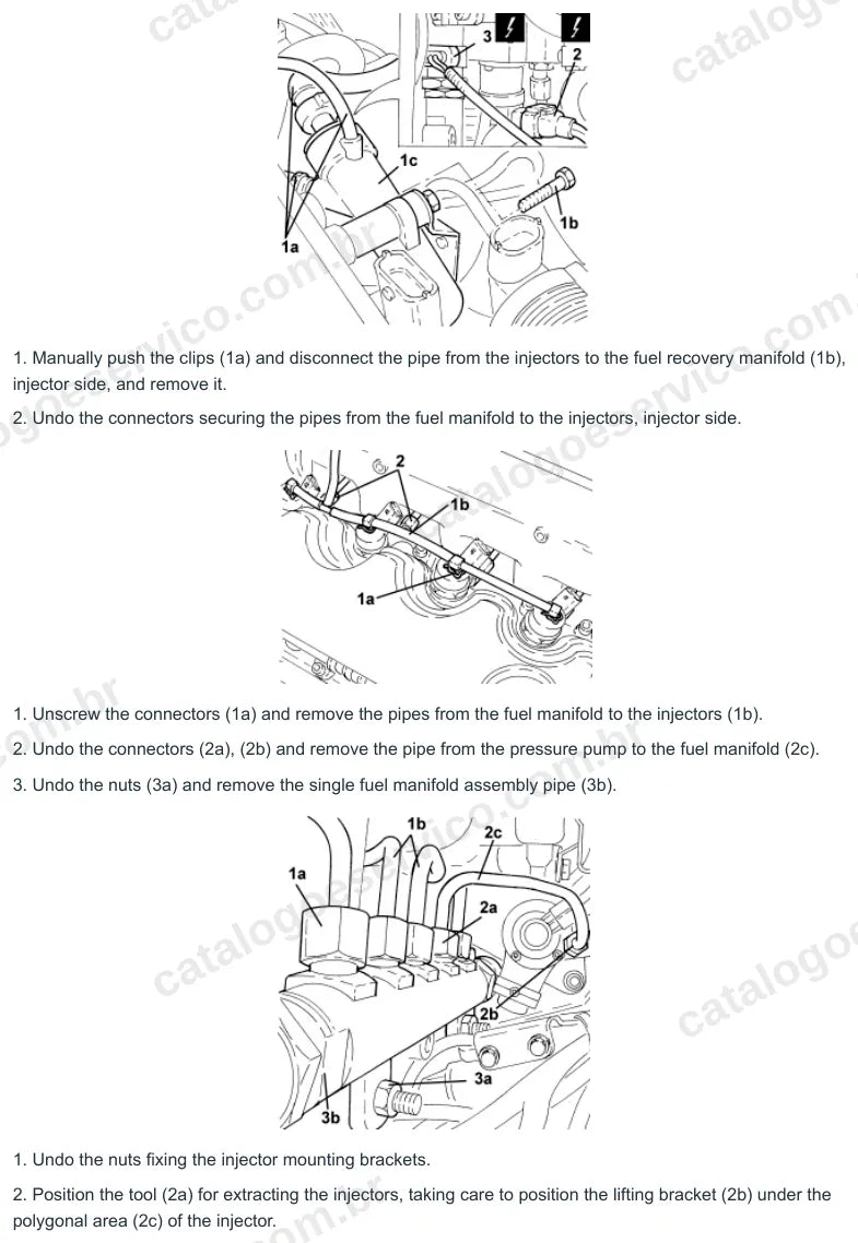 Página ilustrada do manual de serviço do motor Fiat Croma 1.9 JTD 8V — figura 3