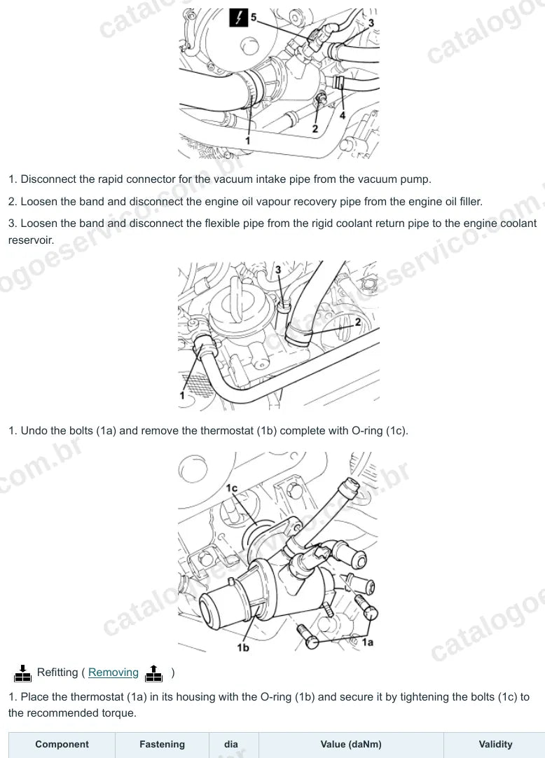 Página ilustrada do manual de serviço do motor Fiat Croma 1.9 JTD 8V — figura 4