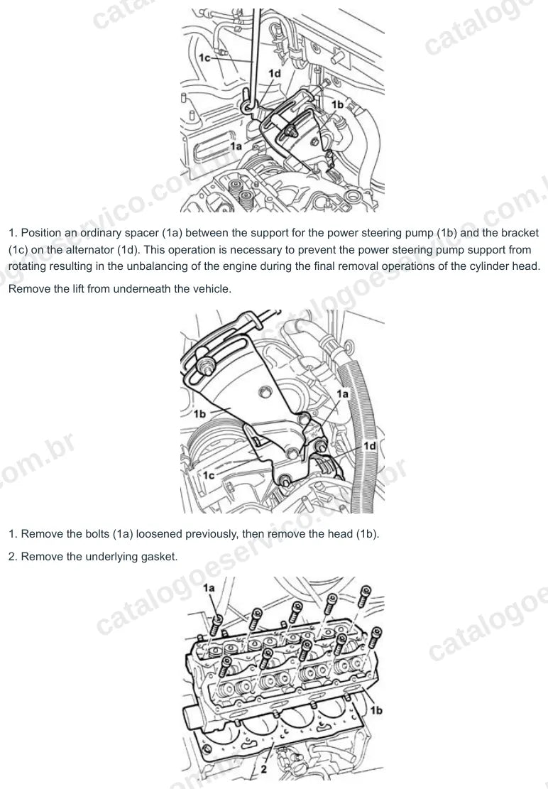Página ilustrada do manual de serviço do motor Fiat Doblò 1.6 16V — figura 3