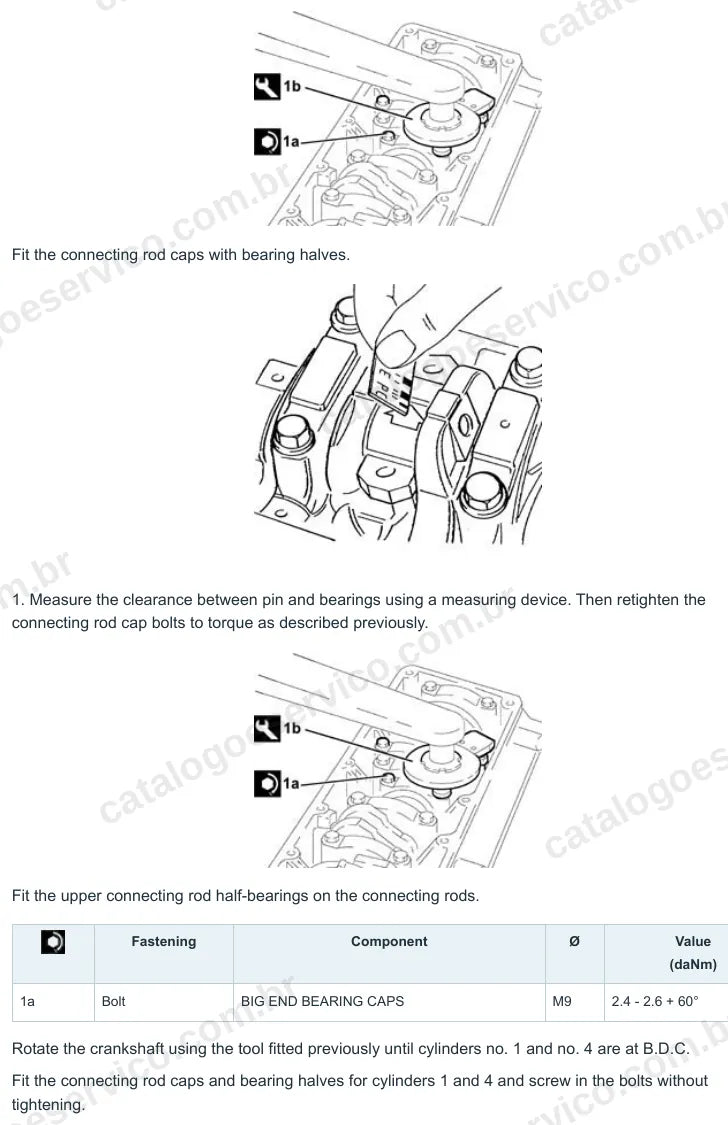 Página ilustrada do manual de serviço do motor Fiat Doblò 1.9 JTD 8V — figura 4