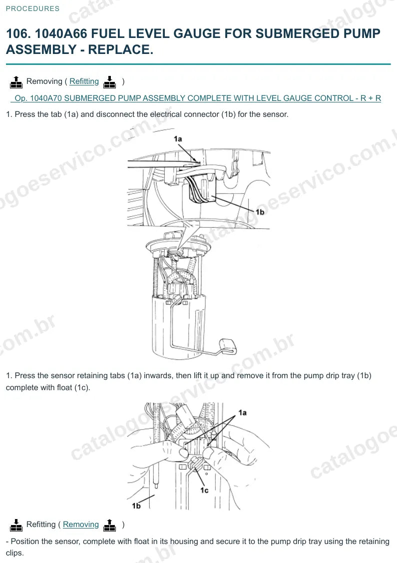 Página ilustrada do manual de serviço do motor Fiat Grande Punto 1.2 8V — figura 3