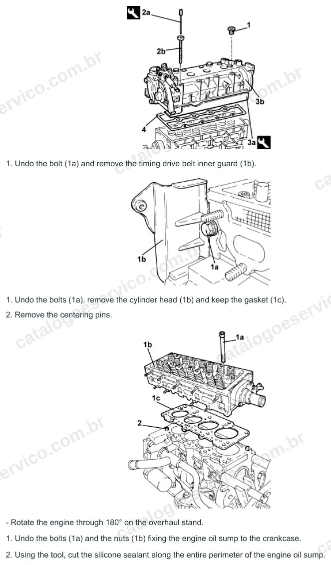 Página ilustrada do manual de serviço do motor Fiat Grande Punto 1.4 16V — figura 1