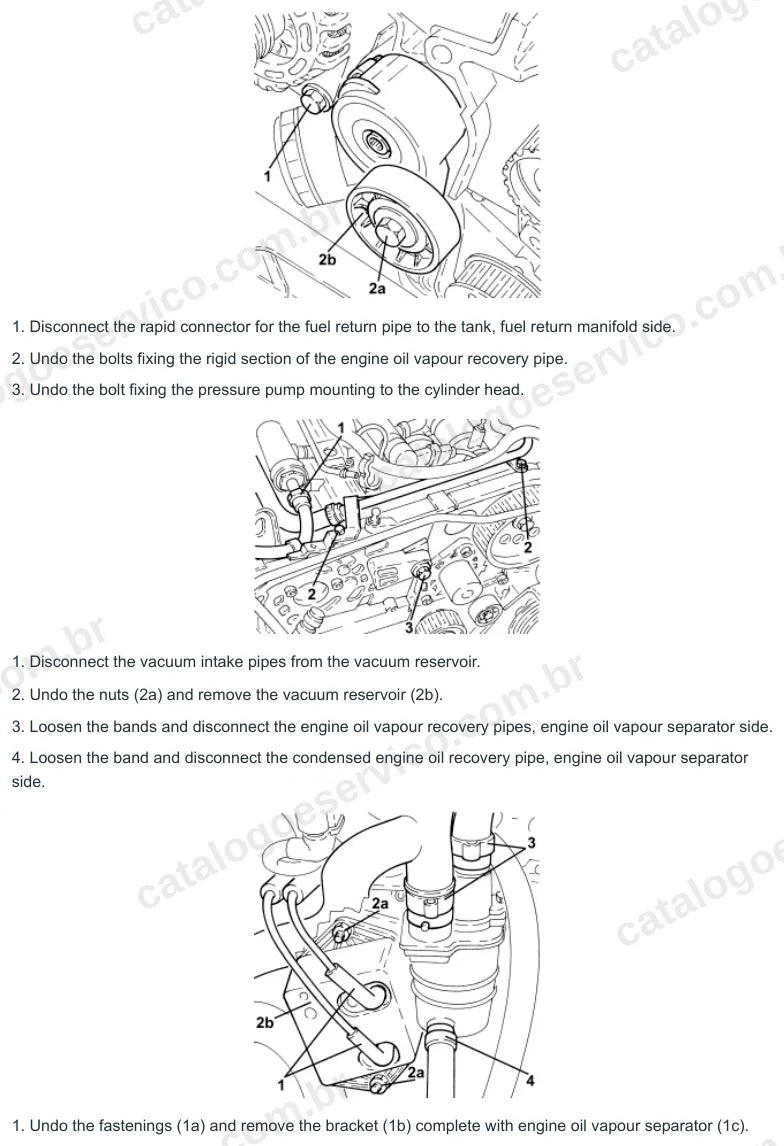 Página ilustrada do manual de serviço do motor Fiat Grande Punto 1.9 Multijet — figura 2