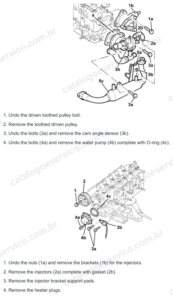 Página ilustrada do manual de serviço do motor Fiat Grande Punto 1.9 Multijet — figura 4