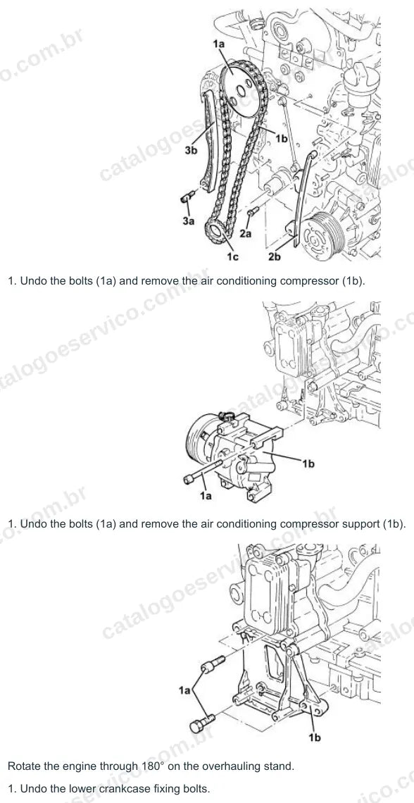 Página ilustrada do manual de serviço do motor Fiat Idea 1.3 JTD 16V — figura 1