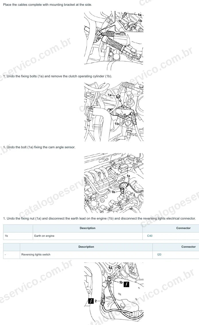 Página ilustrada do manual de serviço do motor Fiat Stilo 1.2 16V — figura 1