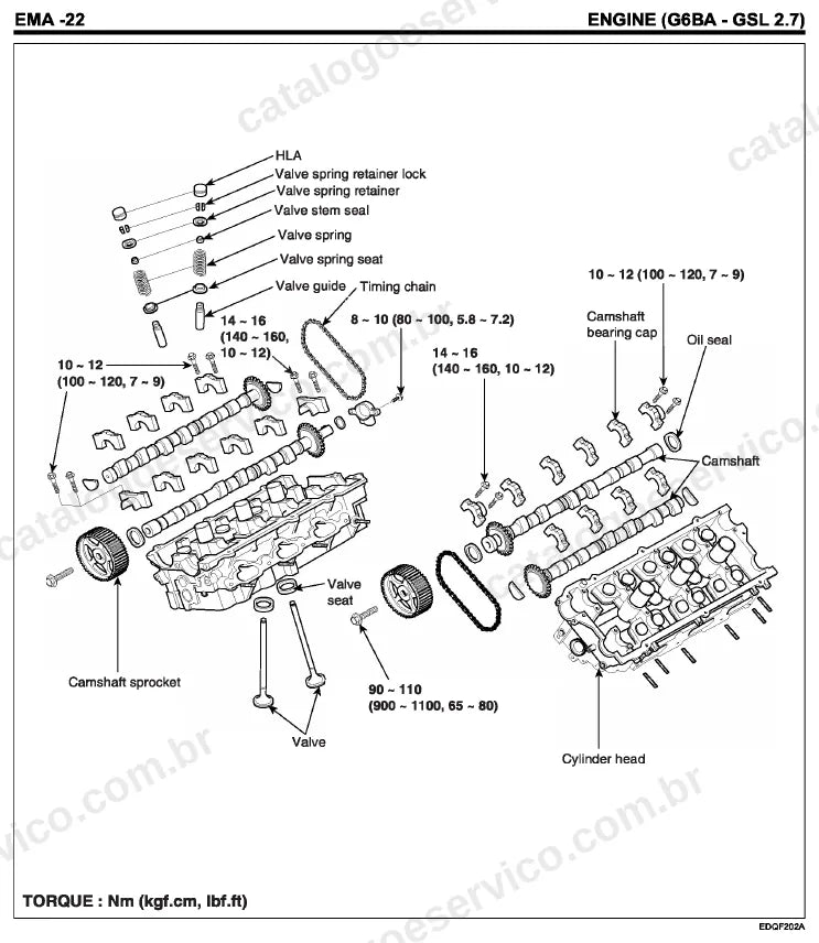 Página ilustrada do manual de serviço do motor Hyundai Coupe / Tiburon 2.7 V6 — figura 1