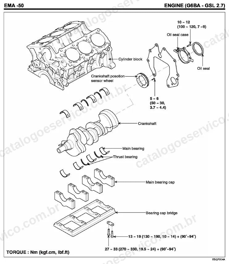 Página ilustrada do manual de serviço do motor Hyundai Coupe / Tiburon 2.7 V6 — figura 3