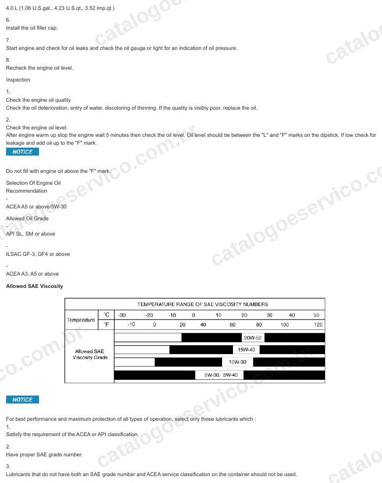 Página ilustrada do manual de serviço do motor Hyundai Tucson 2.0 GDI — figura 3