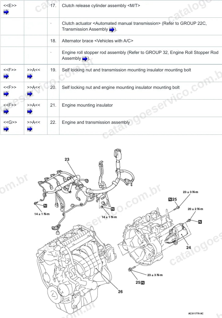 Página ilustrada do manual de serviço do motor Mitsubishi 4A91 1.5 16V — figura 4