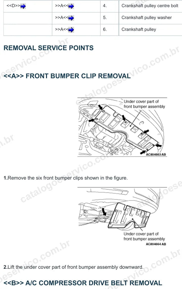 Página ilustrada do manual de serviço do motor Mitsubishi 4G13, 4G15, 4G16 e 4G18 8V, 12V e 16V — figura 2