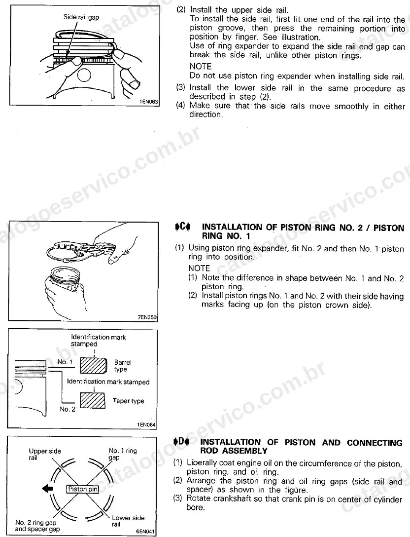 Página ilustrada do manual de serviço do motor Mitsubishi 4G54 2.6 8V — figura 4