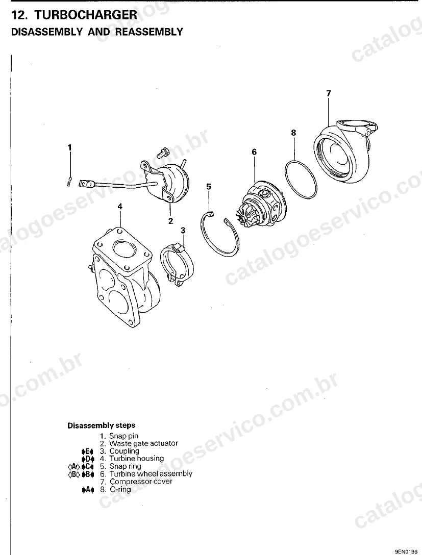 Página ilustrada do manual de serviço do motor Mitsubishi 4G91, 4G92, 4G93 e 4G94 16V — figura 3