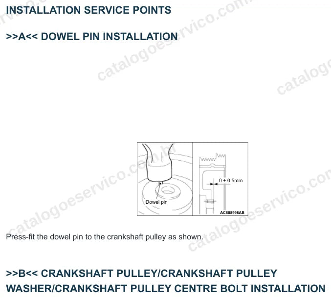 Página ilustrada do manual de serviço do motor Mitsubishi 4N14 2.2 DI-D Diesel 16V — figura 3