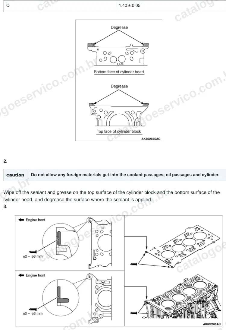 Página ilustrada do manual de serviço do motor Mitsubishi 4N15 2.4 DI-D Diesel 16V — figura 3