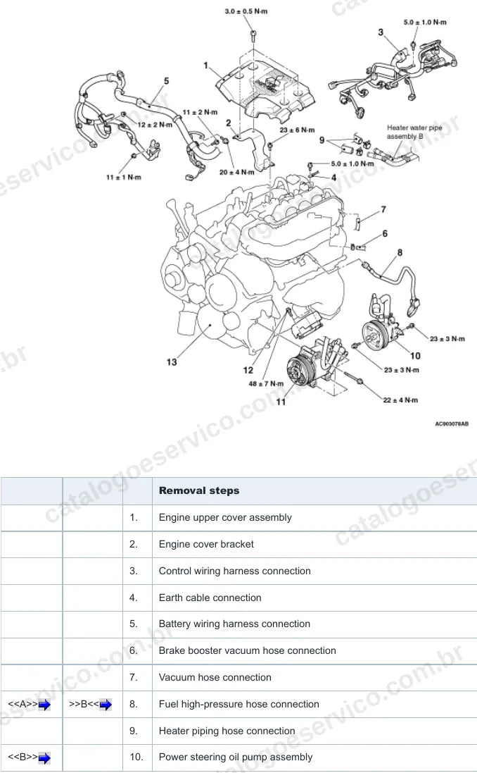 Página ilustrada do manual de serviço do motor Mitsubishi 6B31 3.0 V6 24V — figura 4