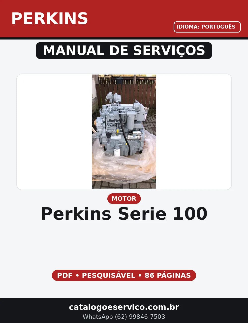 MANUAL DE SERVIÇO MOTOR - PERKINS SERIE 100 — capa do manual de serviço
