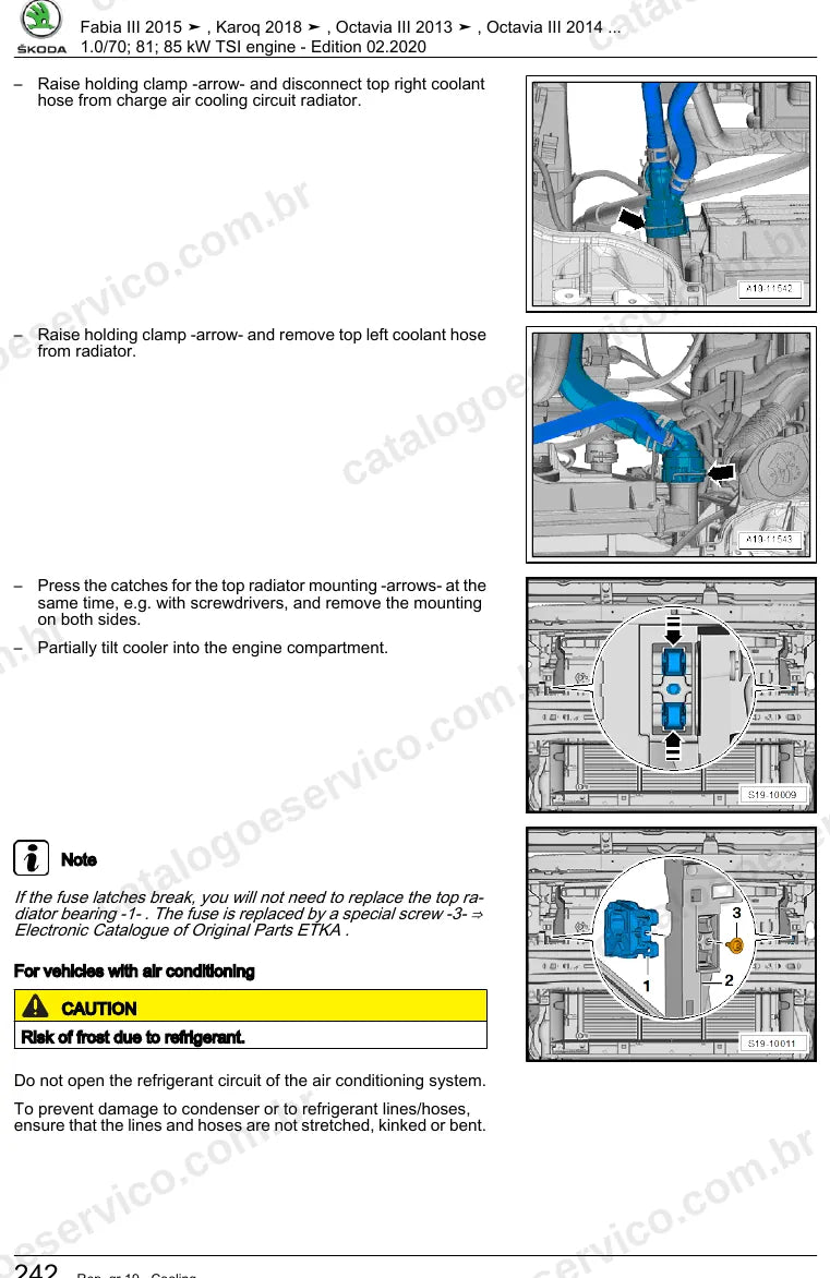 Página ilustrada do manual de serviço do motor 1.0 TSI 3 Cilindros (CHZD) — Skoda Fabia III, Karoq e Octavia III — figura 2