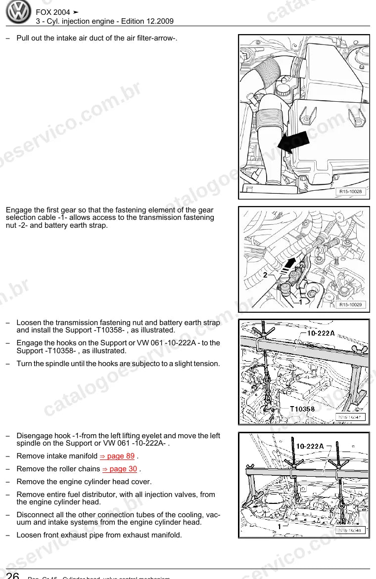 Página ilustrada do manual de serviço do motor 1.2 3 Cilindros (BMD) — Fox — figura 2