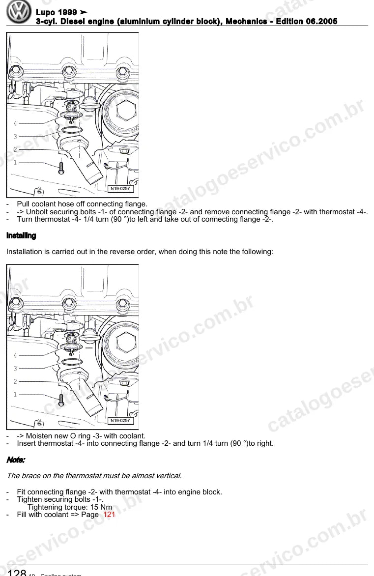 Página ilustrada do manual de serviço do motor 1.2 TDI 3 Cilindros (ANY) — Lupo — figura 2
