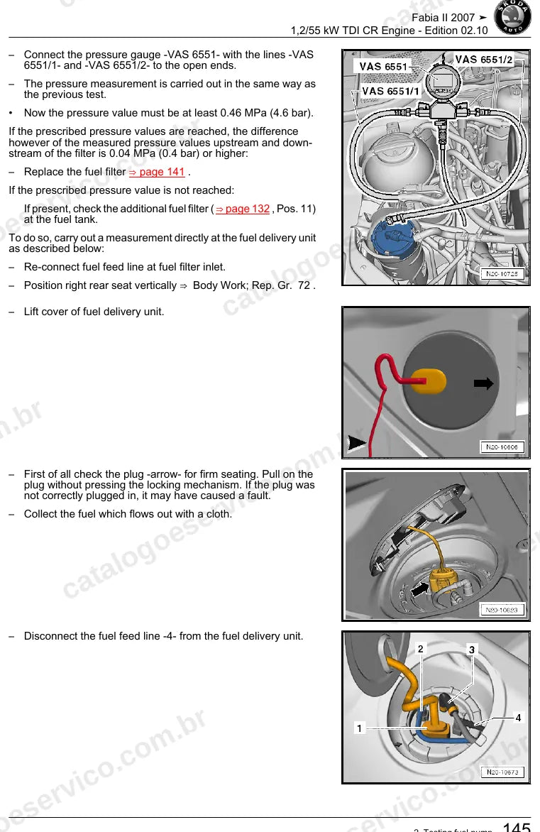 Página ilustrada do manual de serviço do motor 1.2 TDI Common Rail (CFWA) — Skoda Fabia II — figura 2