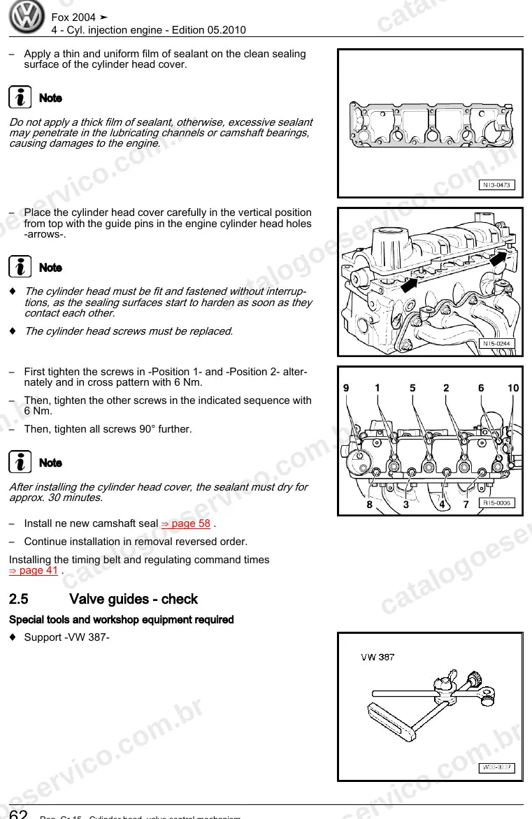 Página ilustrada do manual de serviço do motor 1.4 (BKR) — Fox — figura 2