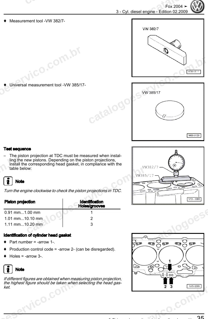 Página ilustrada do manual de serviço do motor 1.4 TDI 3 Cilindros (BNM) — Fox — figura 2