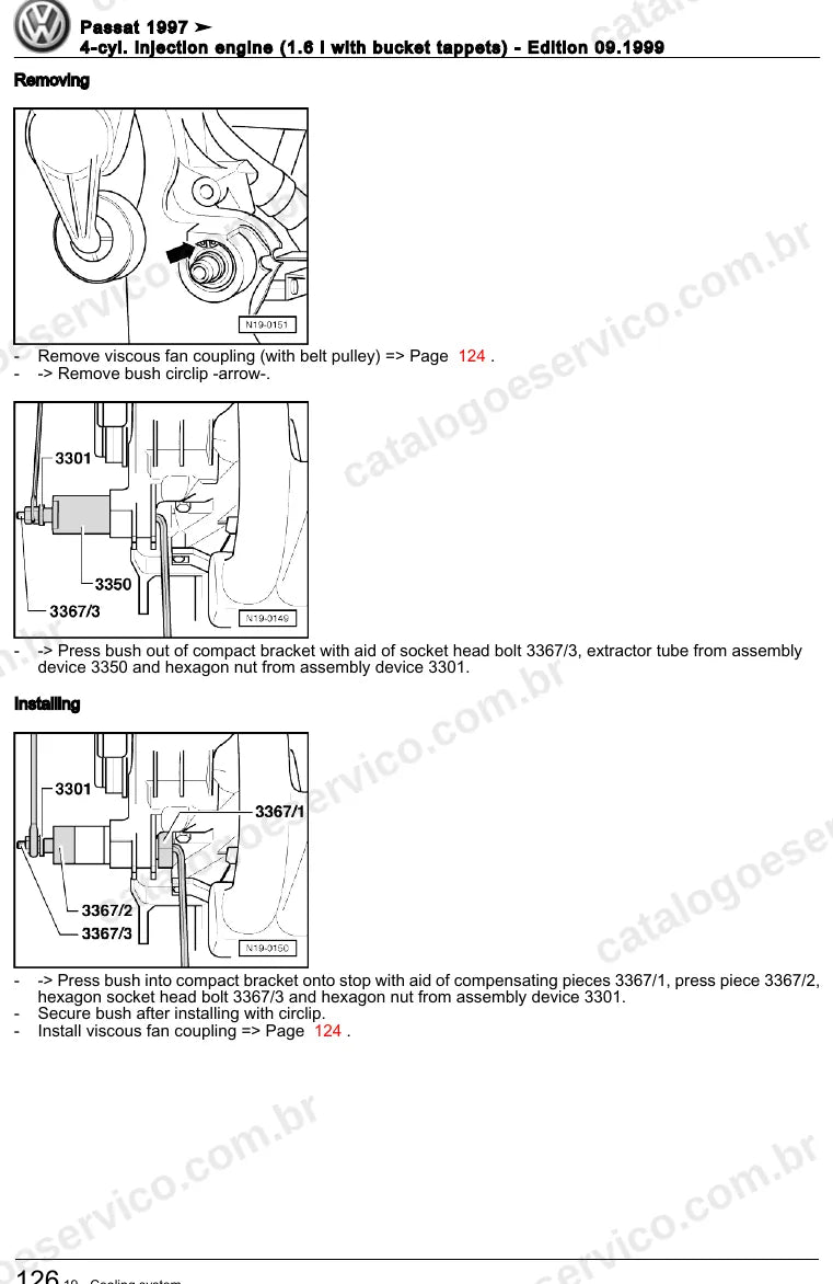 Página ilustrada do manual de serviço do motor 1.6 (AHL) — Passat — figura 4