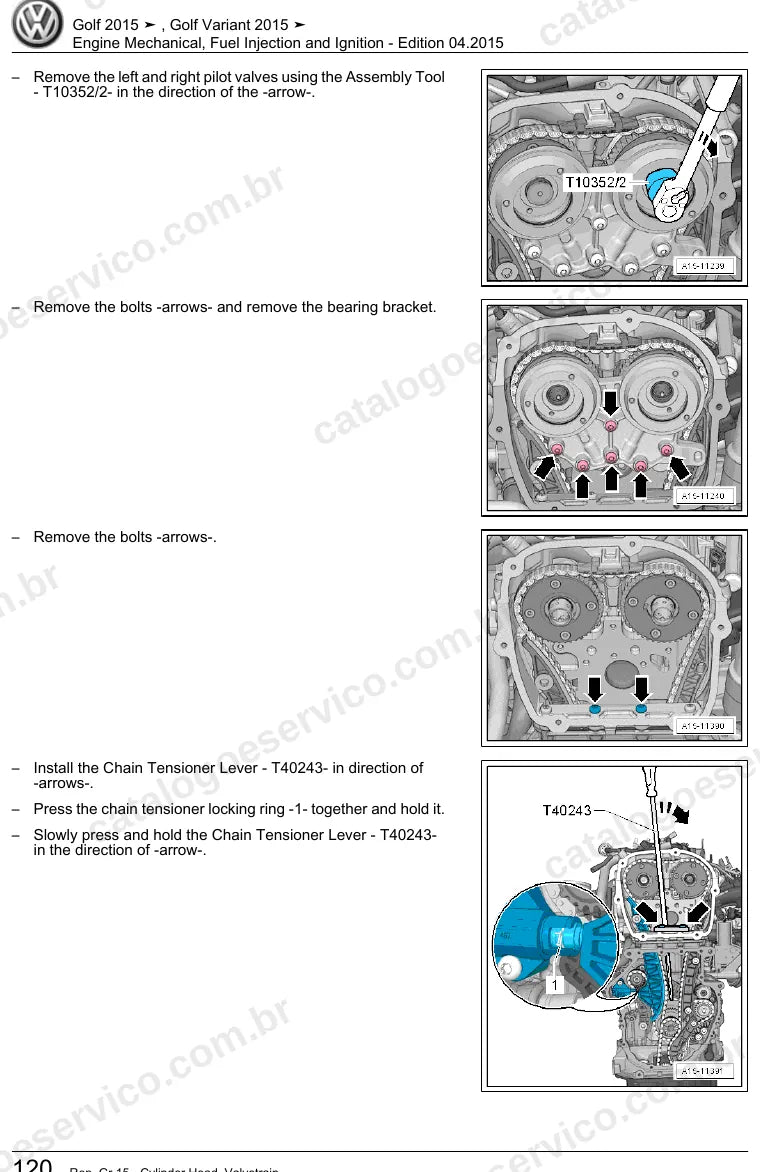 Página ilustrada do manual de serviço do motor 1.8 TSI (CNTA) — Golf e Golf Variant — figura 3