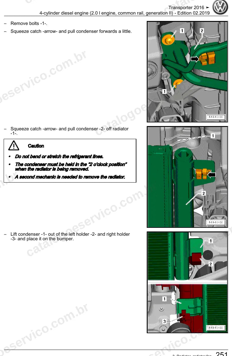 Página ilustrada do manual de serviço do motor 2.0 TDI Common Rail (CAAA) — Transporter — figura 2
