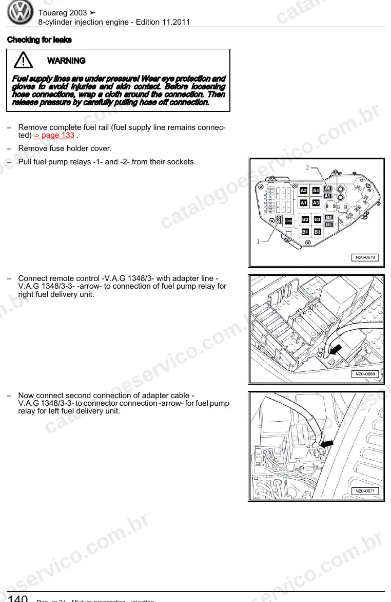 Página ilustrada do manual de serviço do motor 4.2 V8 (AXQ) — Touareg — figura 4