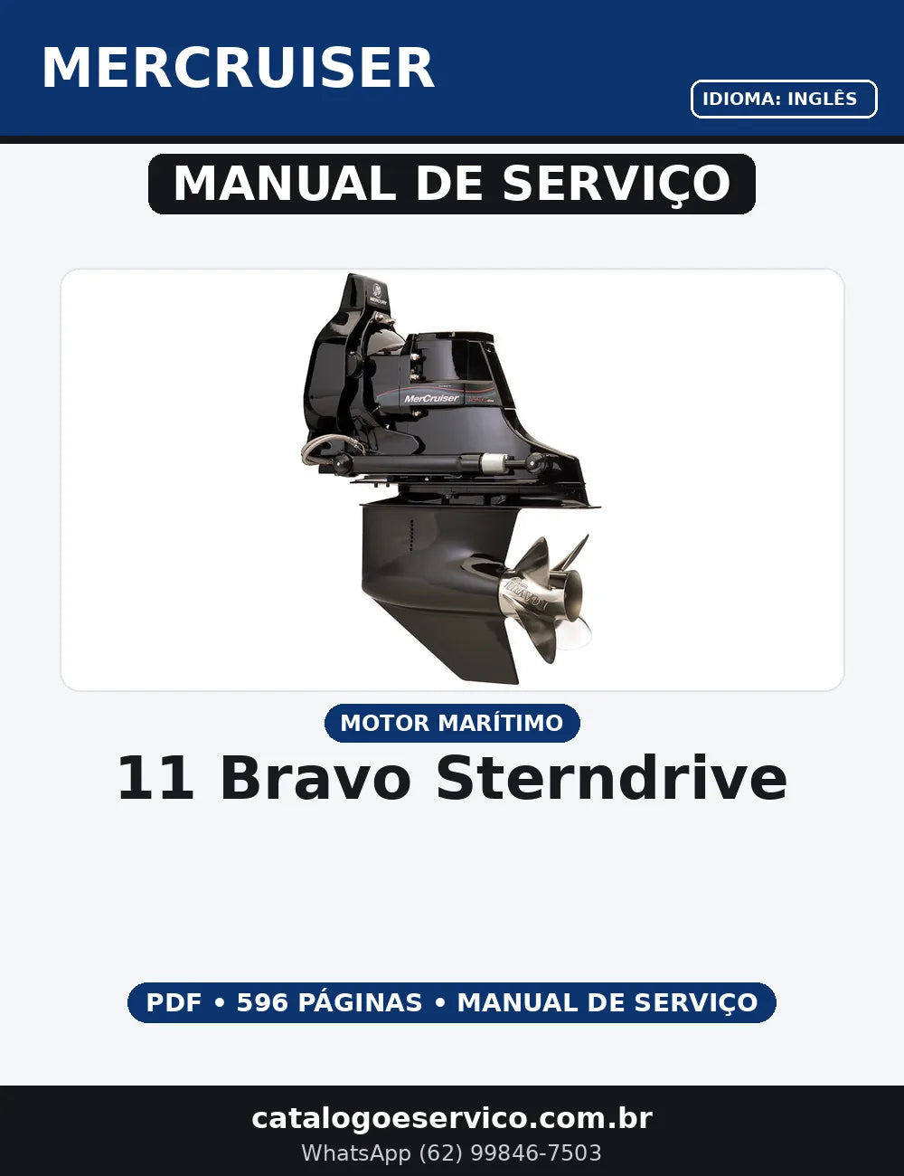 MANUAL DE SERVIÇO 11 BRAVO STERNDRIVE MERCRUISER — capa do manual de serviço