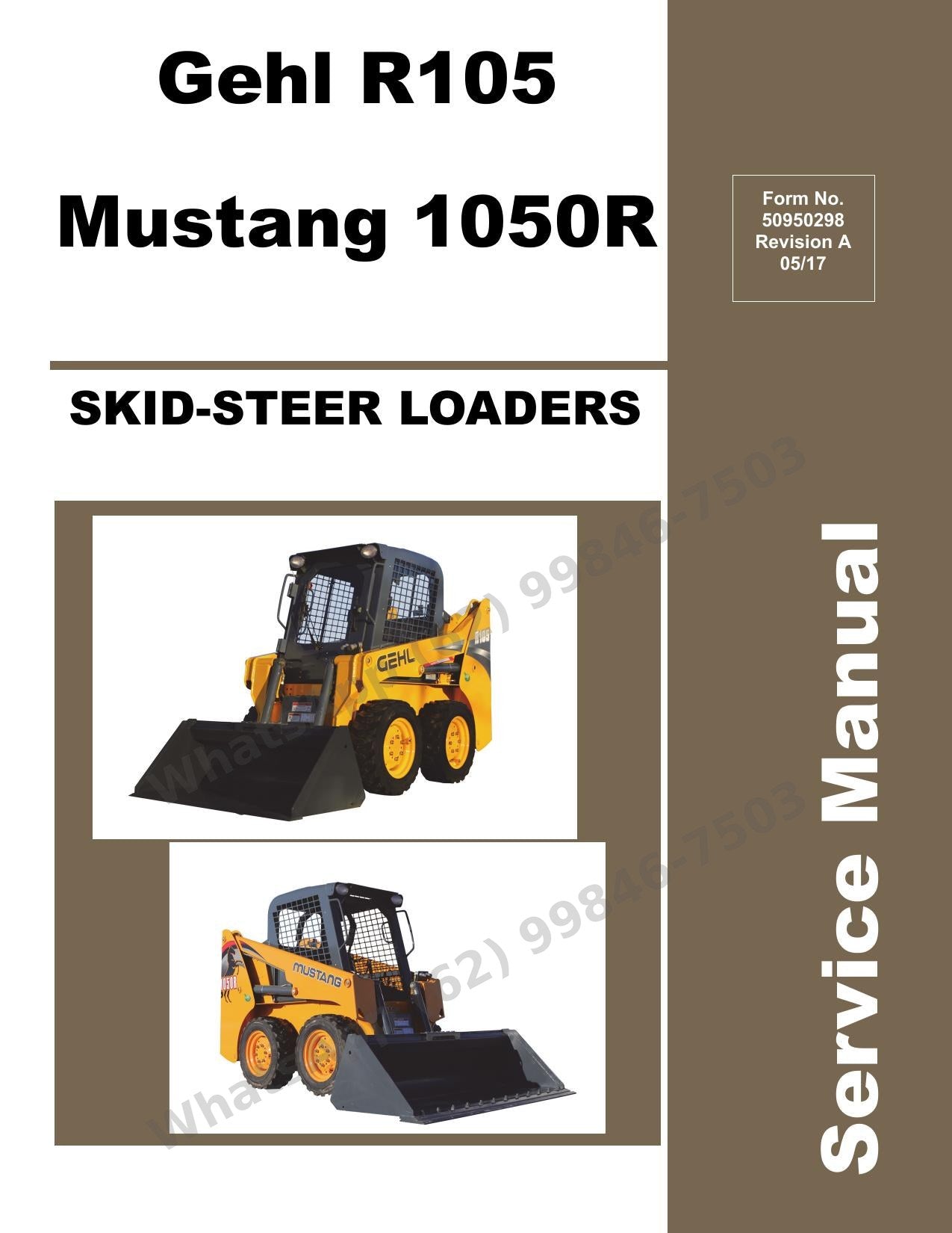 Manual de Serviço Mustang 1050R R105 Mini Carregadeira — versões DPF e não-DPF com regeneração, testes e tabela-verdade do intertravamento